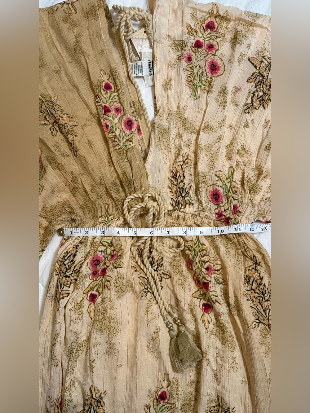 NWT Romantic Golden Champagne Butterfly Sleeve Maxi Dress - Picture 13 of 14
